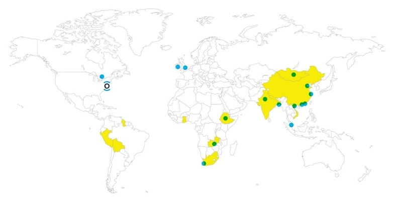 Map blue dots