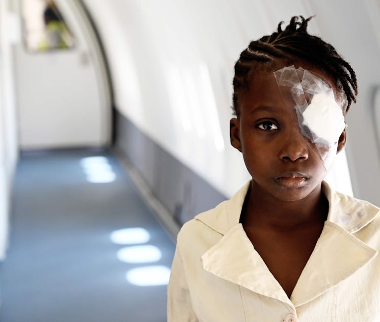 A young patient on our Flying Eye Hospital project in Accra, Ghana, 2019