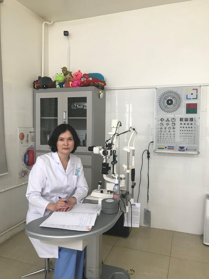 Pediatric ophthalmologist Dr. Shamsiya Murat performed Marla's cataracts surgery